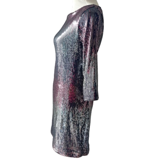 Karen Kane Sequin Sheath Dress, Blushed Metal, Pink and Silver - Picture 5 of 13